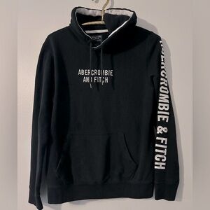 Vintage Abercrombie & Fitch Hoodie Men’s Small Black Y2K Logo Sweatshirt